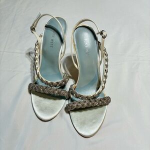 Nine West Women's Silver Braided Sandals
